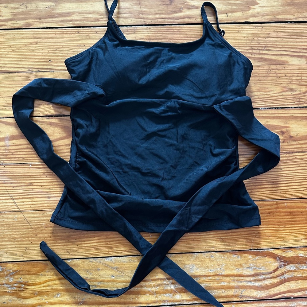 Black girls Wrap Tie Cami Tankini Top